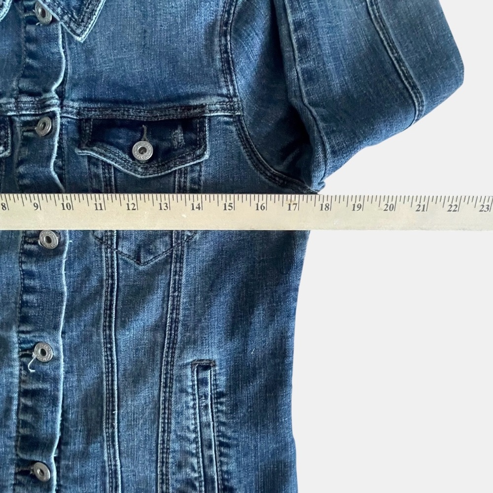 Stetson Denim Trucker Jacket Womens Small Western Southwestern Aztec Embroidered - Picture 7 of 12